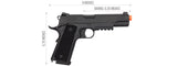 Double Bell Gas Blowback CQB 1911 Tactical Airsoft Pistol (Black) Airsoft Gun Gas Powered Guns