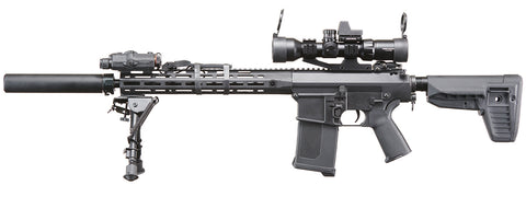 Custom Lancer Tactical Azrail - Battle X SR25 AEG Airsoft Rifle - (Black)