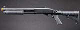 Golden Eagle M8871 3/6-Shot Pump Action CO2 Gas Airsoft Shotgun w/ Ghost Ring Iron Sights & M4 Crane Stock - (Black)