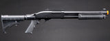 Golden Eagle M8871 3/6-Shot Pump Action CO2 Gas Airsoft Shotgun w/ Ghost Ring Iron Sights & M4 Crane Stock - (Black)