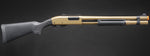 Golden Eagle M870 3/6-Shot Pump Action CO2 Airsoft Shotgun w/ Mock Shell Tube & Ghost Ring Iron Sights - (Tan)