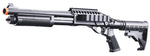 Golden Eagle M8873 3/6-Shot Pump Action CO2 Airsoft Shotgun w/ Optic Rail & M4 Crane Stock - (Black)