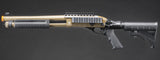 Golden Eagle M8873 3/6-Shot Pump Action Gas Airsoft Shotgun w/ Optic Rail & M4 Crane Stock - (Tan)
