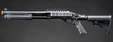 Golden Eagle M8873 3/6-Shot Pump Action Gas Airsoft Shotgun w/ Optic Rail & M4 Crane Stock - (Black)