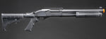 Golden Eagle M8873 3/6-Shot Pump Action Gas Airsoft Shotgun w/ Optic Rail & M4 Crane Stock - (Black)