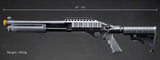 Golden Eagle M8873 3/6-Shot Pump Action Gas Airsoft Shotgun w/ Optic Rail & M4 Crane Stock - (Black)