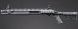 Golden Eagle M8874 3/6-Shot Pump Action CO2 Airsoft Shotgun w/ Flip Up Sights, Picatinny Rail & M4 Crane Stock - (Black)