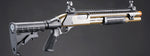 Golden Eagle M8874 3/6-Shot Pump Action CO2 Airsoft Shotgun w/ Flip Up Sights, Picatinny Rail & M4 Crane Stock - (Tan)