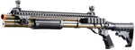 Golden Eagle M8874 3/6-Shot Pump Action Gas Airsoft Shotgun w/ Flip Up Sights, Picatinny Rail & M4 Crane Stock - (Tan)