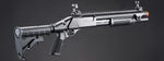 Golden Eagle M8874 3/6-Shot Pump Action Gas Airsoft Shotgun w/ Flip Up Sights, Picatinny Rail & M4 Crane Stock - (Black)