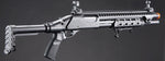 Golden Eagle M8875 3/6-Shot Pump Action CO2 Airsoft Shotgun w/ Flip Up Sights, M-LOK, Picatinny Rail & M4 Buffer Stock - (Black)