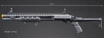 Golden Eagle M8875 3/6-Shot Pump Action CO2 Airsoft Shotgun w/ Flip Up Sights, M-LOK, Picatinny Rail & M4 Buffer Stock - (Black)