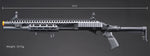Golden Eagle M8875 3/6-Shot Pump Action Gas Airsoft Shotgun w/ Flip Up Sights, M-LOK, Picatinny Rail & M4 Buffer Stock - (Black)