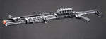 Golden Eagle M8875 3/6-Shot Pump Action Gas Airsoft Shotgun w/ Flip Up Sights, M-LOK, Picatinny Rail & M4 Buffer Stock - (Black)