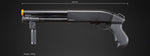 Golden Eagle M8876 3/6-Shot Pump Action Gas Airsoft Sawed-Off Shotgun w/ Forend Handle - (Black)