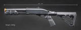 Golden Eagle M8878 3/6-Shot Pump Action Gas Airsoft Sawed-Off Shotgun w/ M-LOK Forend & Delta Stock - (Black)