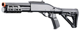 Golden Eagle M8878 3/6-Shot Pump Action Gas Airsoft Sawed-Off Shotgun w/ M-LOK Forend & Delta Stock - (Black)