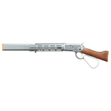 Atlas Custom Works M1873 "Mares Leg" Lever Action Airsoft Green Gas Rifle w/ M-LOK Rail and Suppressor - (Silver)