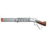 Atlas Custom Works M1873 "Mares Leg" Lever Action Airsoft Green Gas Rifle w/ M-LOK Rail and Suppressor - (Silver)