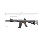 Lancer Tactical Gen 2 M4 SD Carbine Airsoft AEG Rifle with Gold Accents (Color: Black)