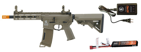 Lancer Tactical Gen 3 Hellion M-LOK 7" Airsoft M4 AEG w/ Battery/Charger Bundle - (Tan)