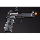 KLI KL-92 Fusion Optic Ready 6mm Dual Power CO2/Gas Blowback Airsoft Pistol Red Dot Combo - (Black/Gun Metal)