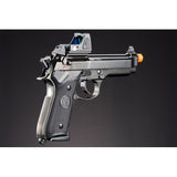 KLI KL-92 Fusion Optic Ready 6mm Dual Power CO2/Gas Blowback Airsoft Pistol Red Dot Combo - (Black/Gun Metal)