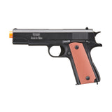 UK Arms 1911 Alloy Series Spring Airsoft Pistol 200-250 FPS Black - Brown