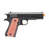UK Arms 1911 Alloy Series Spring Airsoft Pistol 200-250 FPS Black - Brown