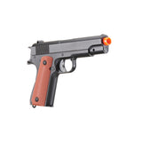 UK Arms 1911 Alloy Series Spring Airsoft Pistol 200-250 FPS Black - Brown