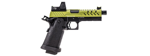 Vorsk Hi-Capa 4.3 GBB Pistol w/ Red Dot Sight - (Black/Green)