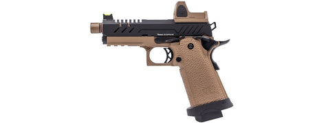 Vorsk Hi-Capa 3.8 Pro GBB Pistol w/ Red Dot Sight - (Black/Tan)