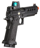 Lancer Tactical Heracles Hi-Capa Gas Blowback Airsoft Pistol - BLACK-REFLEX RED DOT
