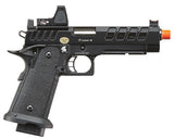 Lancer Tactical Heracles Hi-Capa Gas Blowback Airsoft Pistol - BLACK-REFLEX RED DOT