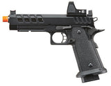 Lancer Tactical Heracles Hi-Capa Gas Blowback Airsoft Pistol - BLACK-REFLEX RED DOT
