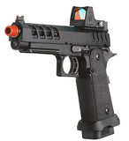Lancer Tactical Heracles Hi-Capa Gas Blowback Airsoft Pistol - BLACK-REFLEX RED DOT