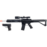Airsoft Gun UK Arms Airsoft Spring Rifle Attachments & Pistol Combo BLACK