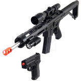 Airsoft Gun UK Arms Airsoft Spring Rifle Attachments & Pistol Combo BLACK