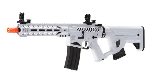 Lancer Tactical Airsoft Gun 370 - 395 FPS Enforcer Battle Hawk 10" Skeleton AEG w/ Alpha Stock (White)