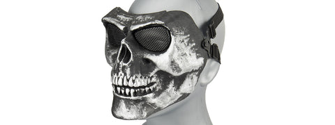 Ac-318Sb Mesh Skull Full Face Mask (Silver & Black)