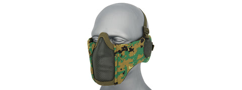 Ac-643Wd Tactical Elite Face And Ear Protective Mask (Woodland Digi) Airsoft Gun / Accessories