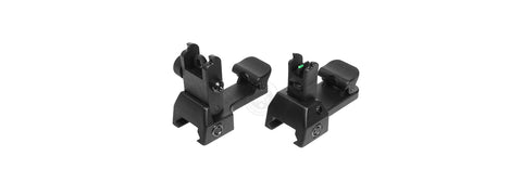 Asg Airsoft Low-Profile Fiber Optic Flip-Up Iron Sights Set