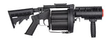 Ics Mgl Sb Airsoft 6-Round Revolving Grenade Launcher W/ Rail Attachment System (Color: Black)