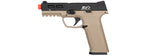 Airsoft Gun ICS XAE Adjustable Hop Up Gas Blowback Airsoft Pistol Tan & Black