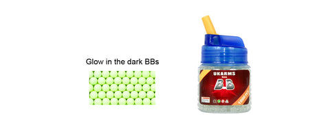 UKARMS BB1000L Glow In The Dark 0.12g 6mm BBs, 1000 Rounds per Bottle