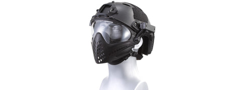 G-Force Pilot Full Face Helmet w/ Plastic Mesh Face Guard (Color: Black) Airsoft Gun / Accessories