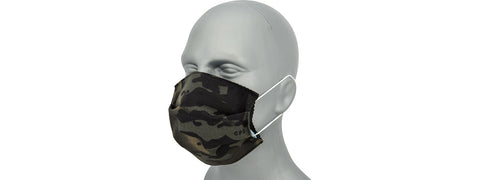 Tactical Pleated Face Mask Cover, Black Camo Airsoft Gun / Accessories