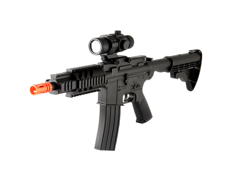 Well D92H M4 RIS Auto Airsoft Electric Gun Plastic Gear w/ Flashlight, –  Wholesale Airsoft Guns