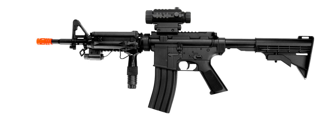 Well D92H M4 RIS Auto Airsoft Electric Gun Plastic Gear w/ Flashlight, –  Wholesale Airsoft Guns