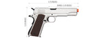 Double Bell M1911 GBB Airsoft Pistol Type 1 - Low Velocity (Silver)